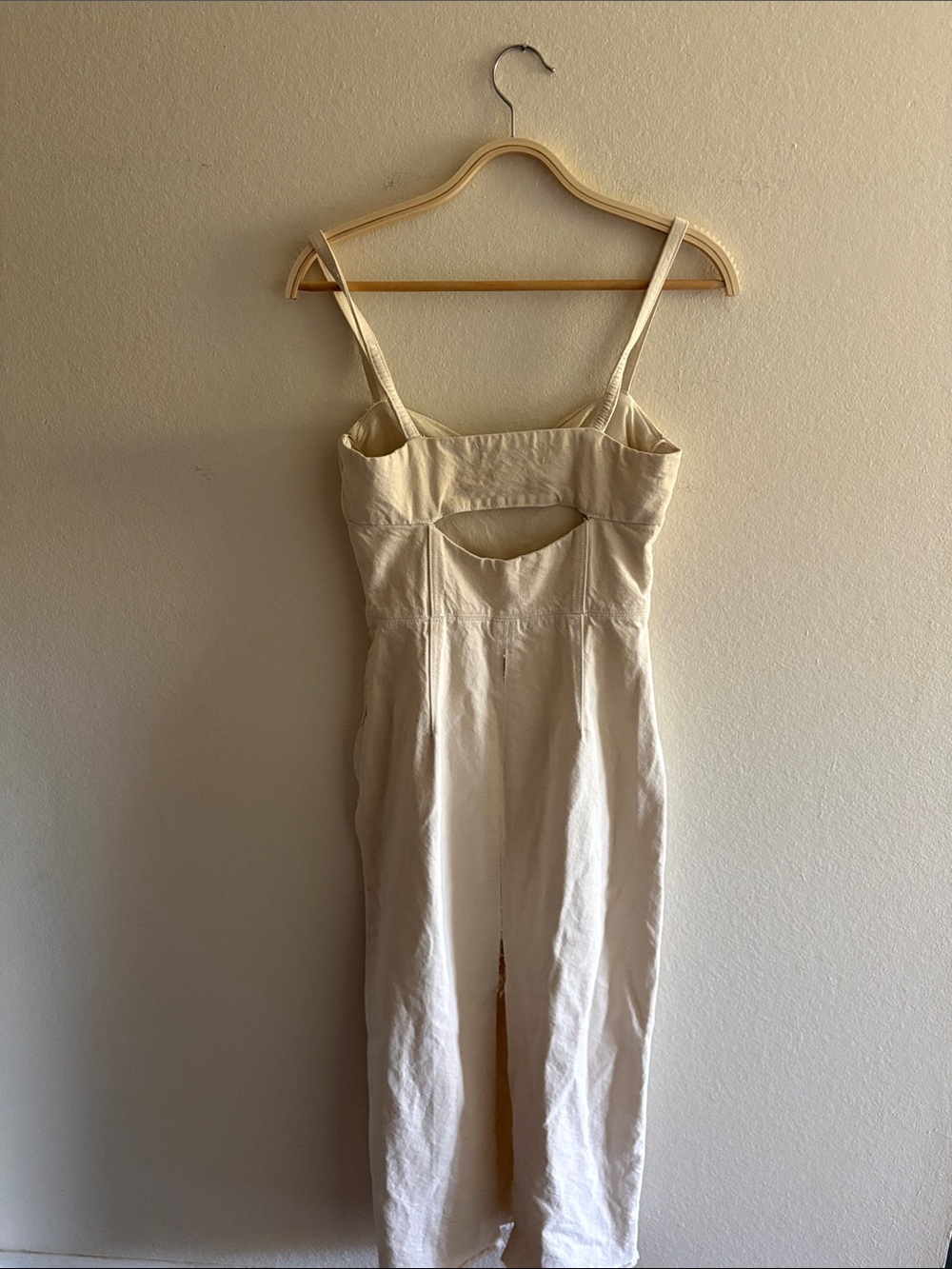 Zara Corset Beige Denim Dress - Picture 3 of 5